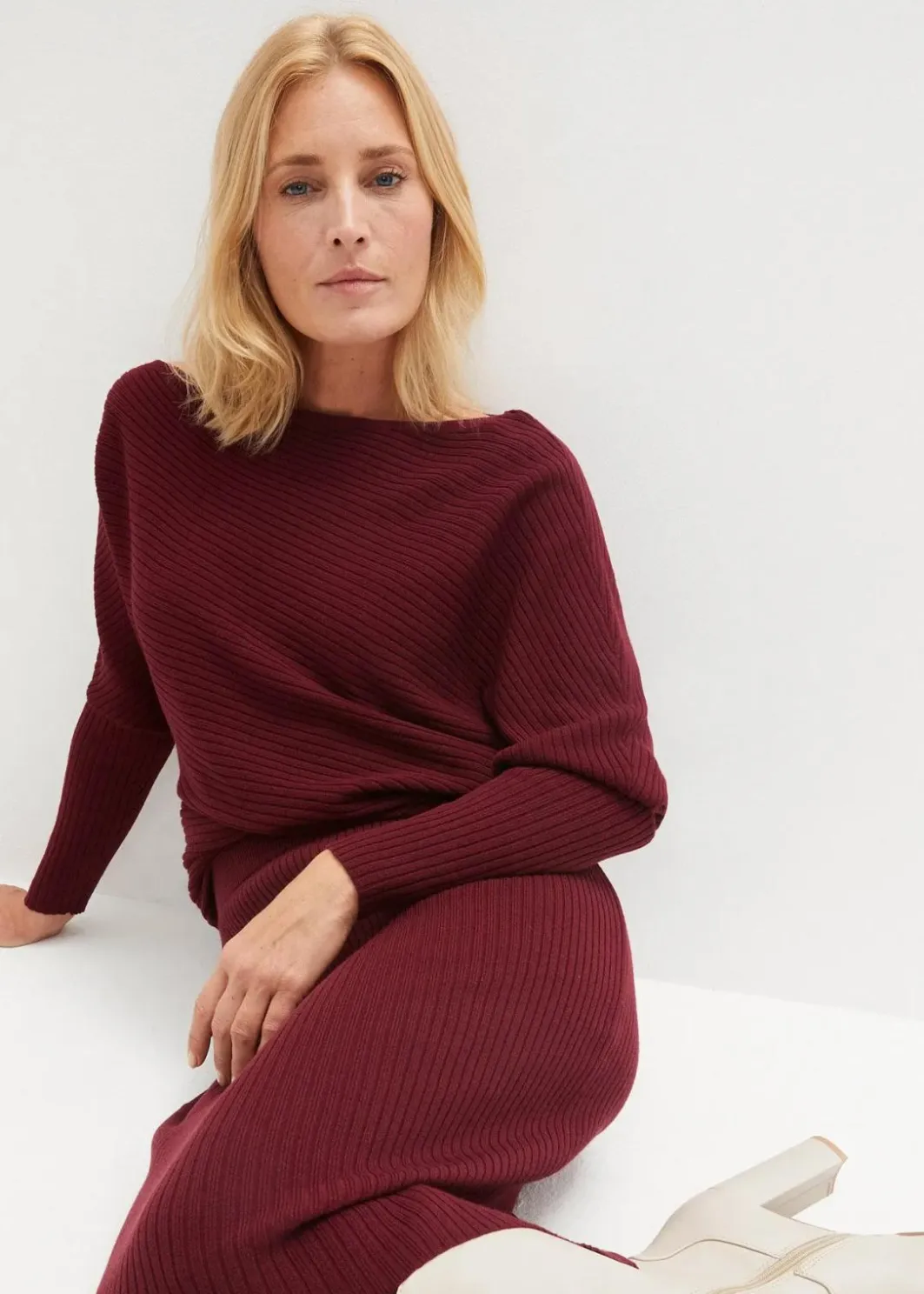 Damen bonprix Bekleidung·Sportbekleidung|Röcke|Strickrock aus softem Viskose-Mix