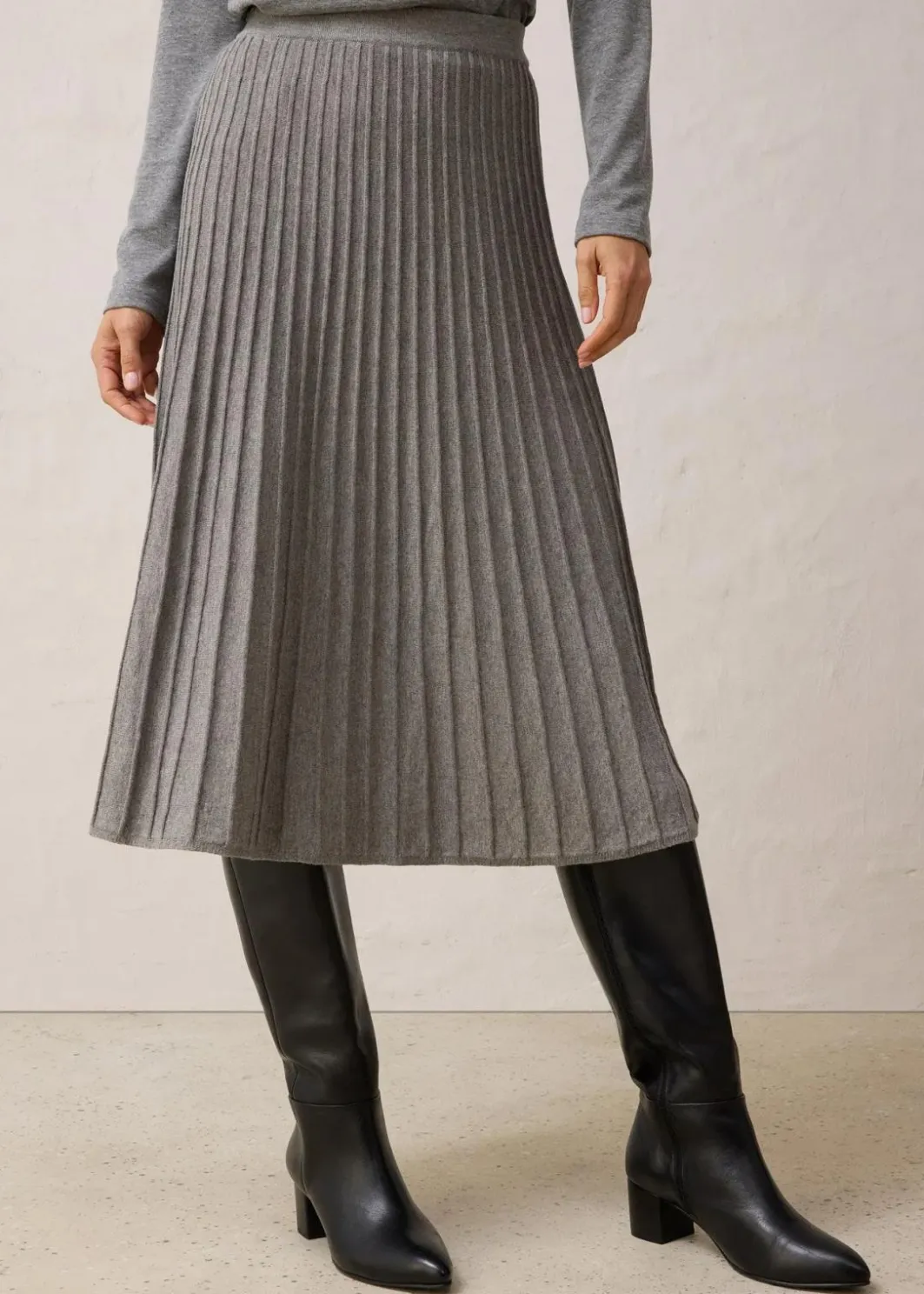Damen bonprix Bekleidung·Sportbekleidung|Premium|Strickrock mit Merinowolle