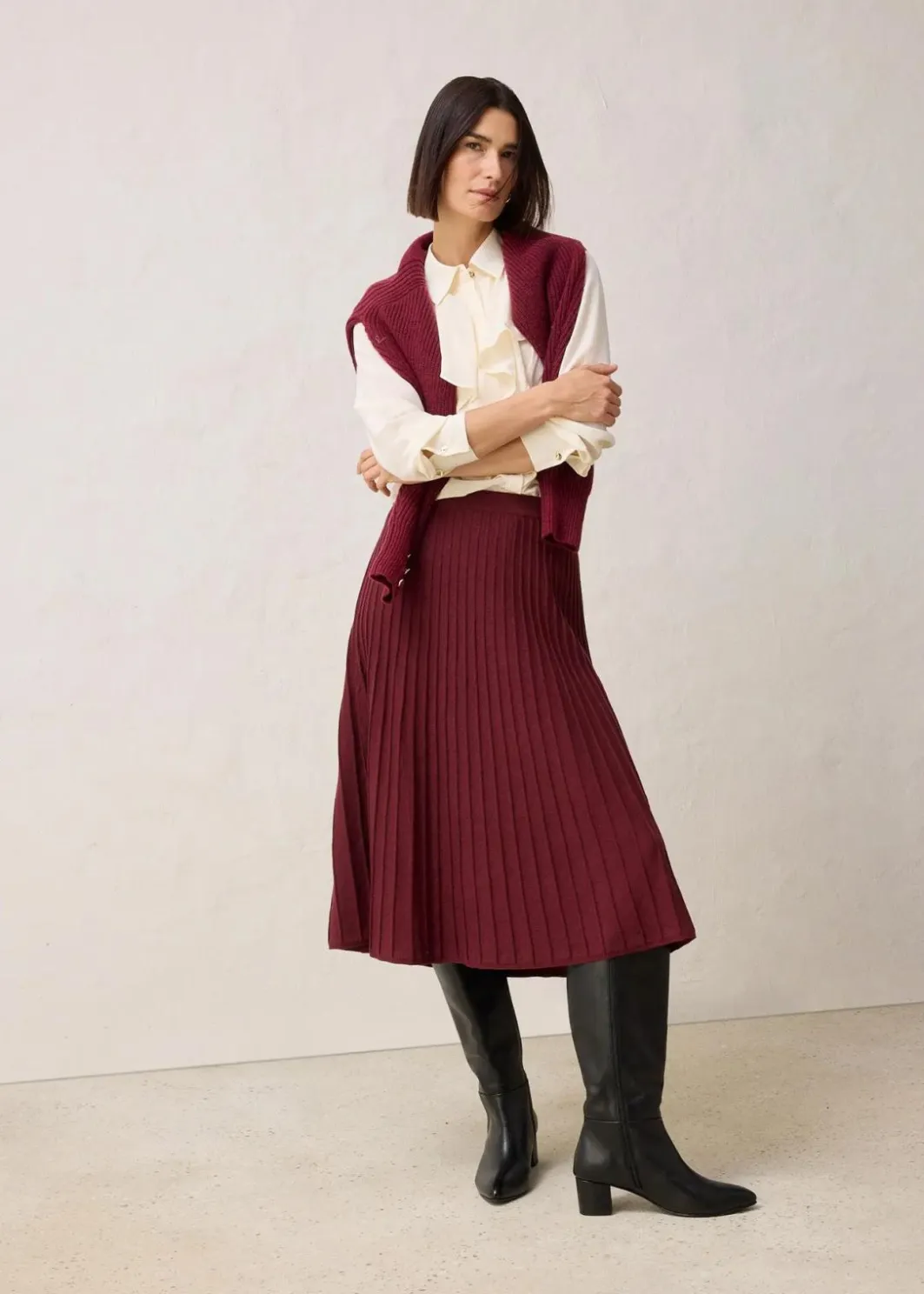 Damen bonprix Röcke|Premium|Strickrock mit Merinowolle