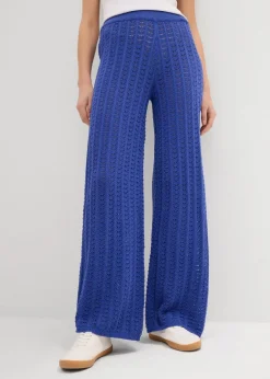 Damen bonprix Hosen|Strick-Schlupfhose mit Lochmuster