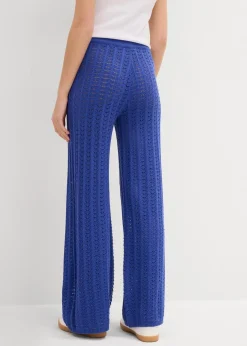 Damen bonprix Hosen|Strick-Schlupfhose mit Lochmuster