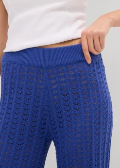Damen bonprix Hosen|Strick-Schlupfhose mit Lochmuster