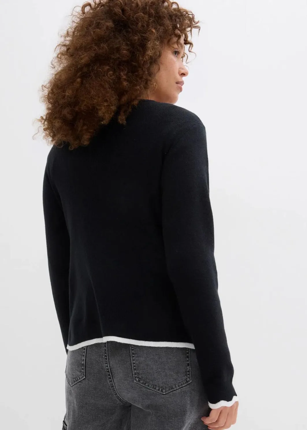 Damen bonprix Bekleidung·Umstandsmode|Strickmode|Strickshirt mit Kontrastsaum