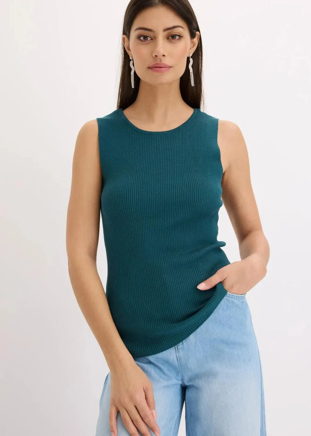 Discount Stricktop mit Glitzerband Damen Strickmode|Shirts & Tops