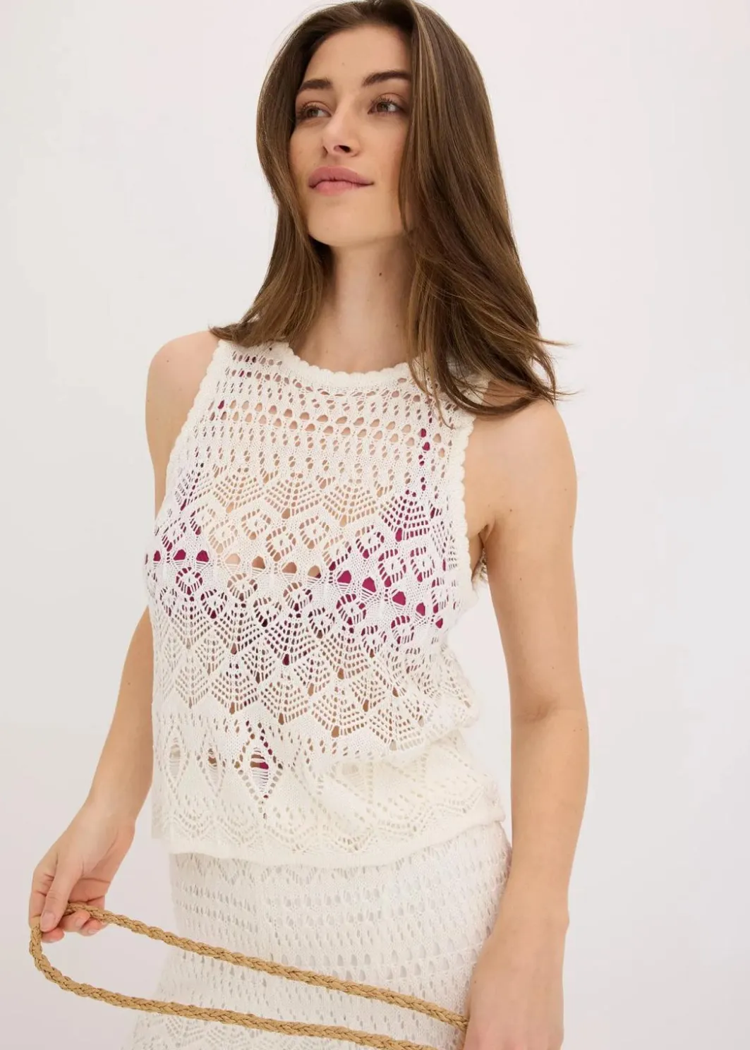 Clearance Stricktop mit Lochstrickmuster Damen Bekleidung·Umstandsmode|Strickmode