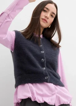Strick-Weste aus Federgarn-Viskose-Mix Damen Bekleidung·Umstandsmode|Bekleidung·Hosen