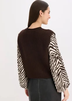 Damen bonprix Bekleidung·Umstandsmode|Bekleidung·Hosen|Strickweste mit dekorativen Knöpfen