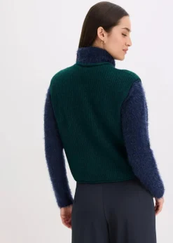 Damen bonprix Bekleidung·Umstandsmode|Bekleidung·Hosen|Strickweste mit dekorativen Knöpfen