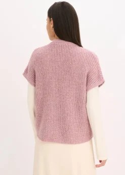 Damen bonprix Bekleidung·Umstandsmode|Strickmode|Strick-Weste mit dekorativen Knöpfen und Wollanteil