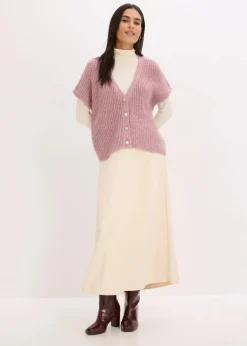 Damen bonprix Bekleidung·Umstandsmode|Strickmode|Strick-Weste mit dekorativen Knöpfen und Wollanteil