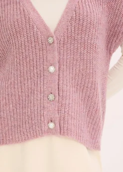 Damen bonprix Bekleidung·Umstandsmode|Strickmode|Strick-Weste mit dekorativen Knöpfen und Wollanteil