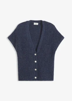 Sale Strick-Weste mit dekorativen Knöpfen und Wollanteil Damen Bekleidung·Umstandsmode|Strickmode