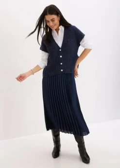 Sale Strick-Weste mit dekorativen Knöpfen und Wollanteil Damen Bekleidung·Umstandsmode|Strickmode