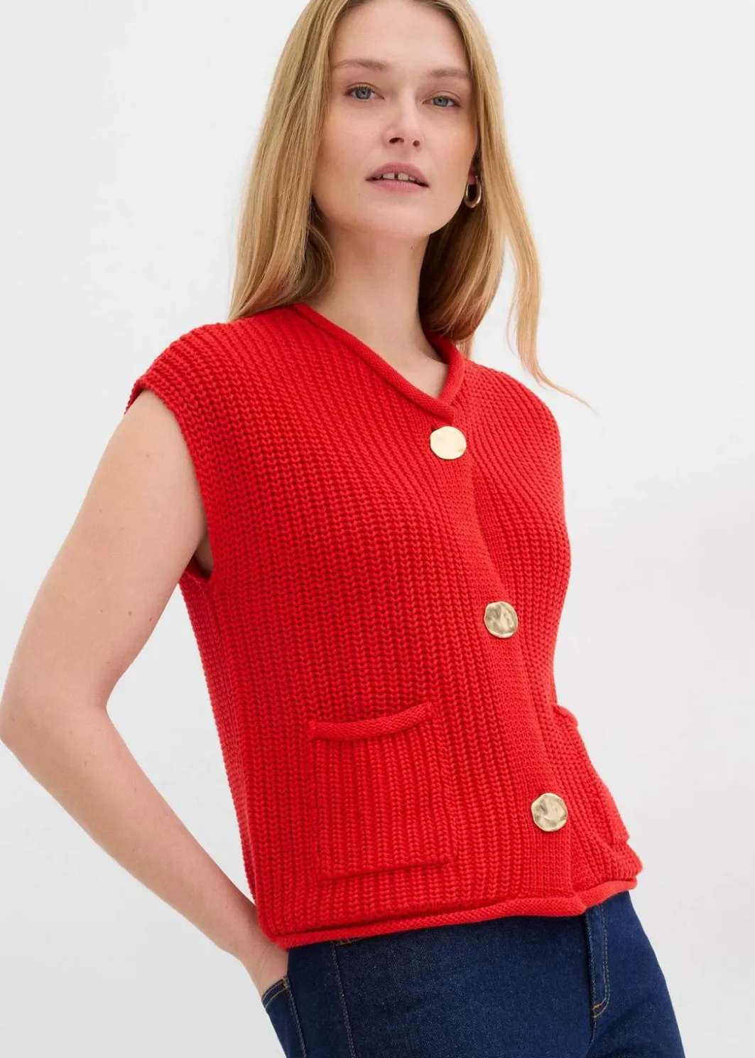Damen bonprix Bekleidung·Umstandsmode|Bekleidung·Hosen|Strick-Weste mit Taschen