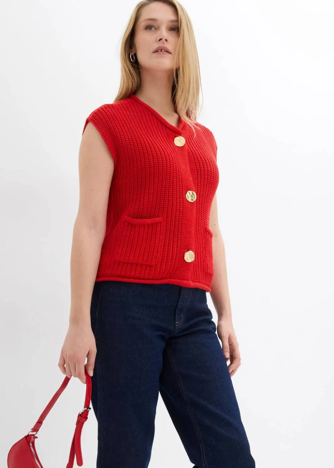 Damen bonprix Bekleidung·Umstandsmode|Bekleidung·Hosen|Strick-Weste mit Taschen