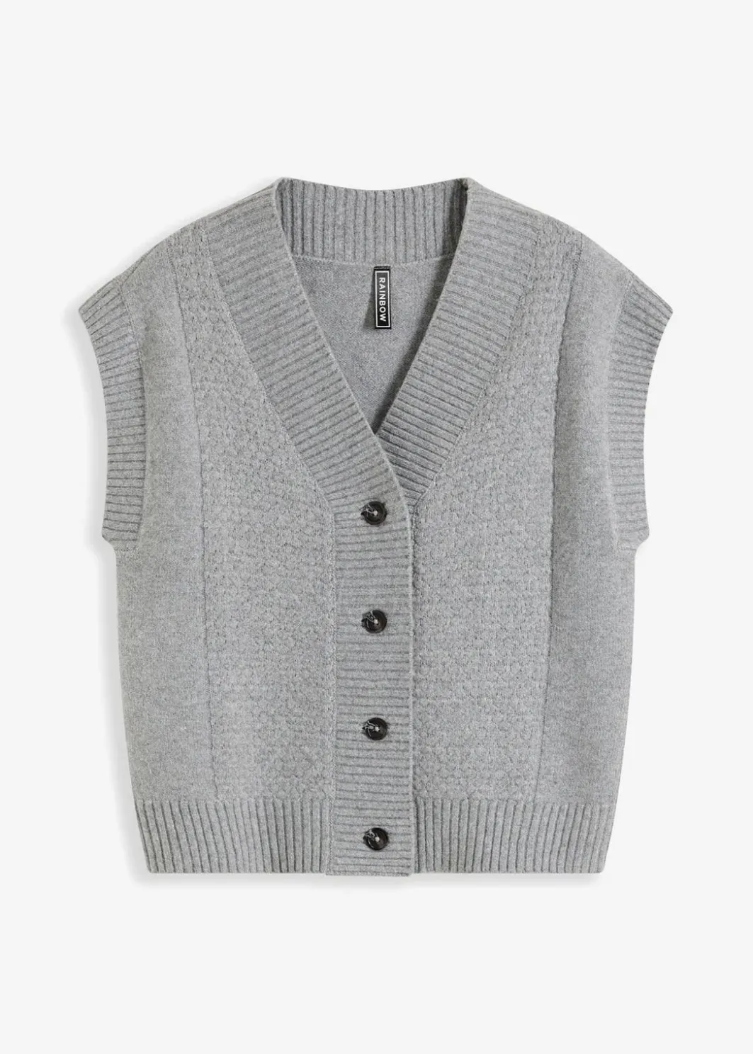Damen bonprix Strickmode|Jacken & Mäntel|Strickweste mit Zopfmuster