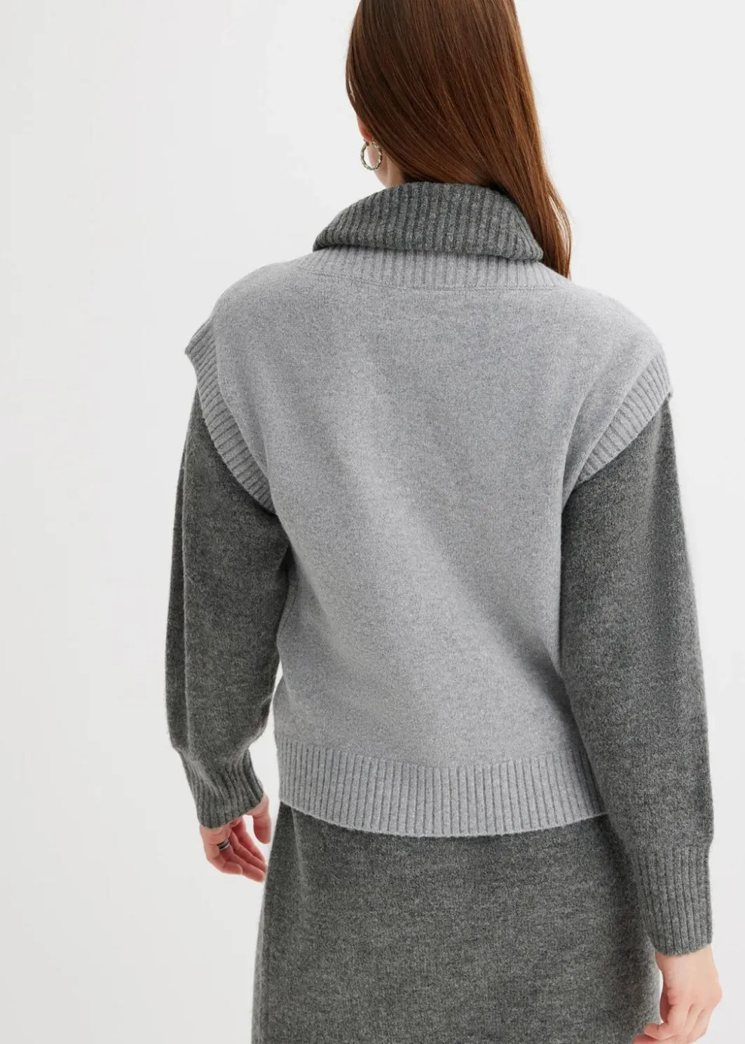Damen bonprix Strickmode|Jacken & Mäntel|Strickweste mit Zopfmuster