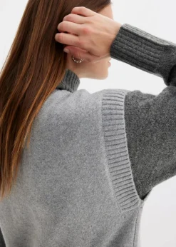 Damen bonprix Strickmode|Jacken & Mäntel|Strickweste mit Zopfmuster