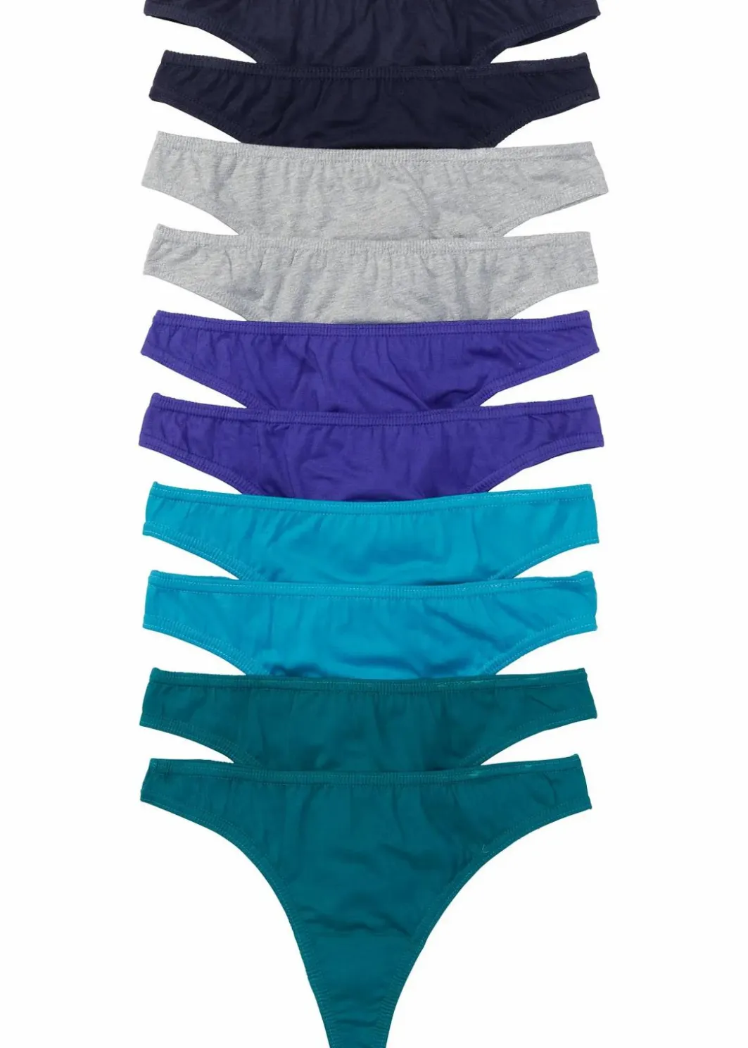 Damen bonprix Höschen|Baumwollunterwäsche|String (10er Pack)