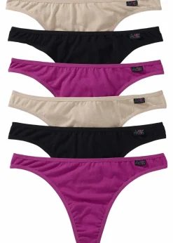 Outlet String mit Bio-Baumwolle (6er Pack) Damen Höschen|Baumwollunterwäsche