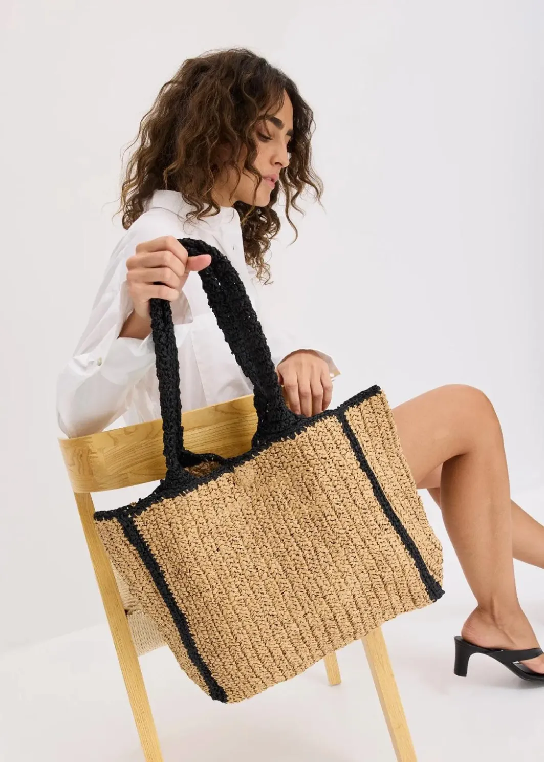 Damen bonprix Taschen|Strohshopper
