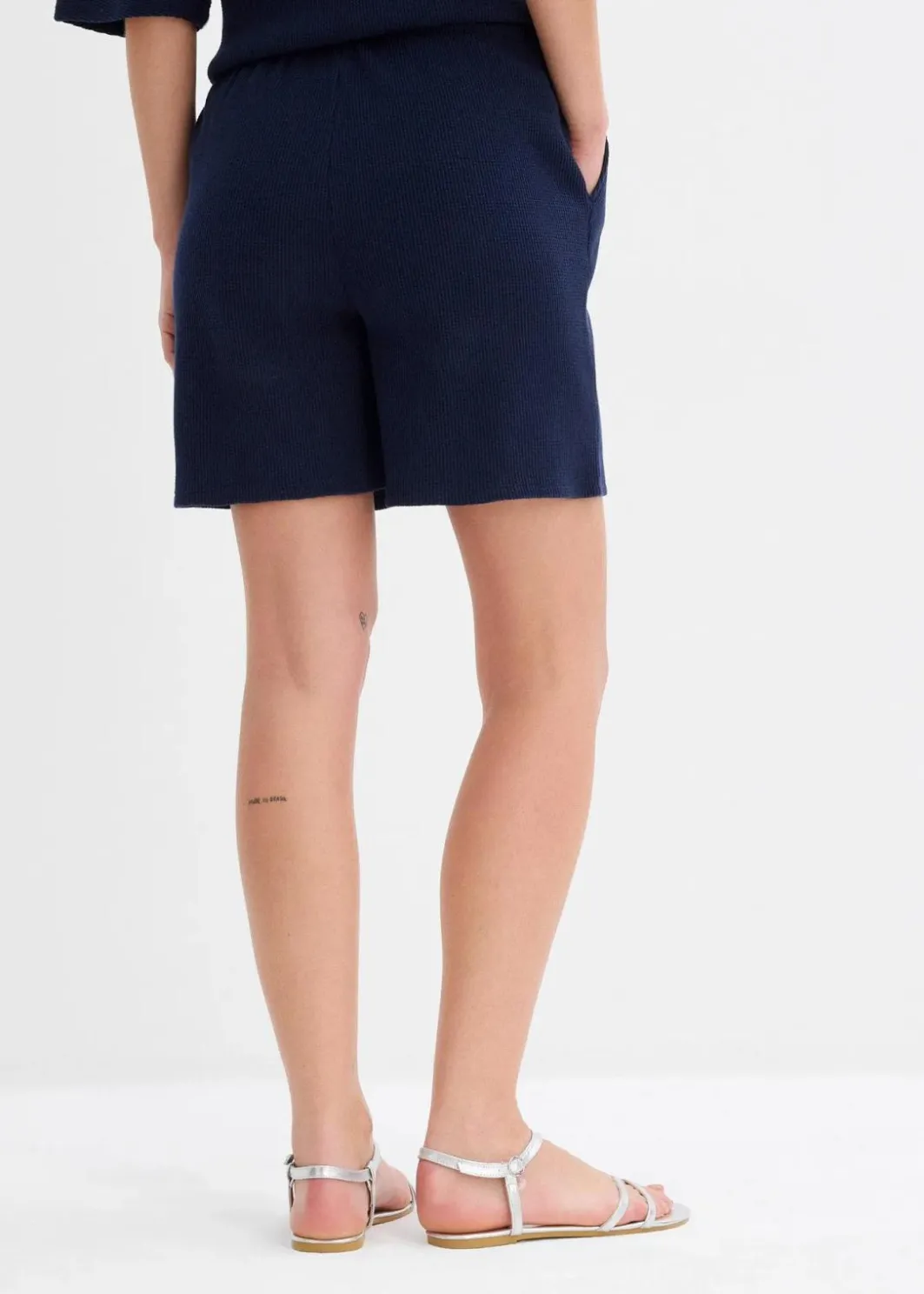 Outlet Strukturshorts aus reiner Baumwolle Damen Hosen|Zweiteiler & Sets