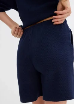 Outlet Strukturshorts aus reiner Baumwolle Damen Hosen|Zweiteiler & Sets