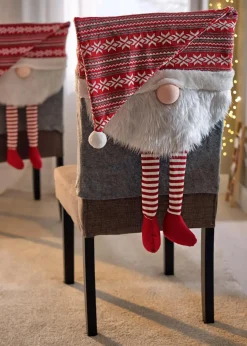 Hot Stuhlhusse mit Wichtel (2er Pack) Hussen & Sofaüberwürfe|Weihnachtsdeko & -Textilien·Tischdekoration