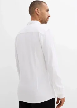 Herren bonprix Hemden|Große Größen|Super-Stretchhemd aus Baumwoll-Piqué, Slim Fit