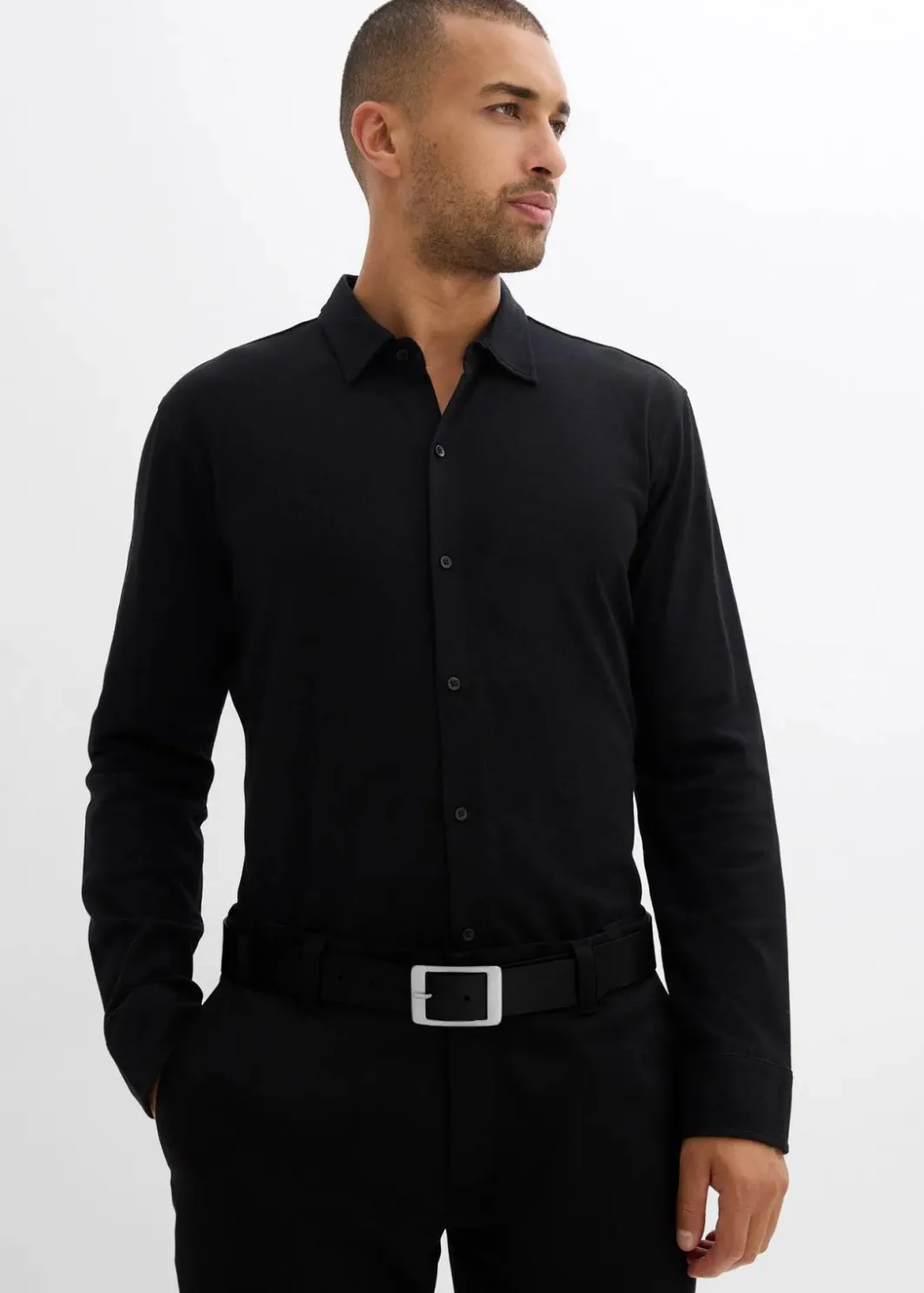 Herren bonprix Große Größen|Hemden|Super-Stretchhemd aus Baumwoll-Piqué, Slim Fit