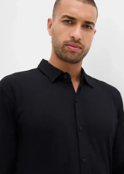Herren bonprix Große Größen|Hemden|Super-Stretchhemd aus Baumwoll-Piqué, Slim Fit