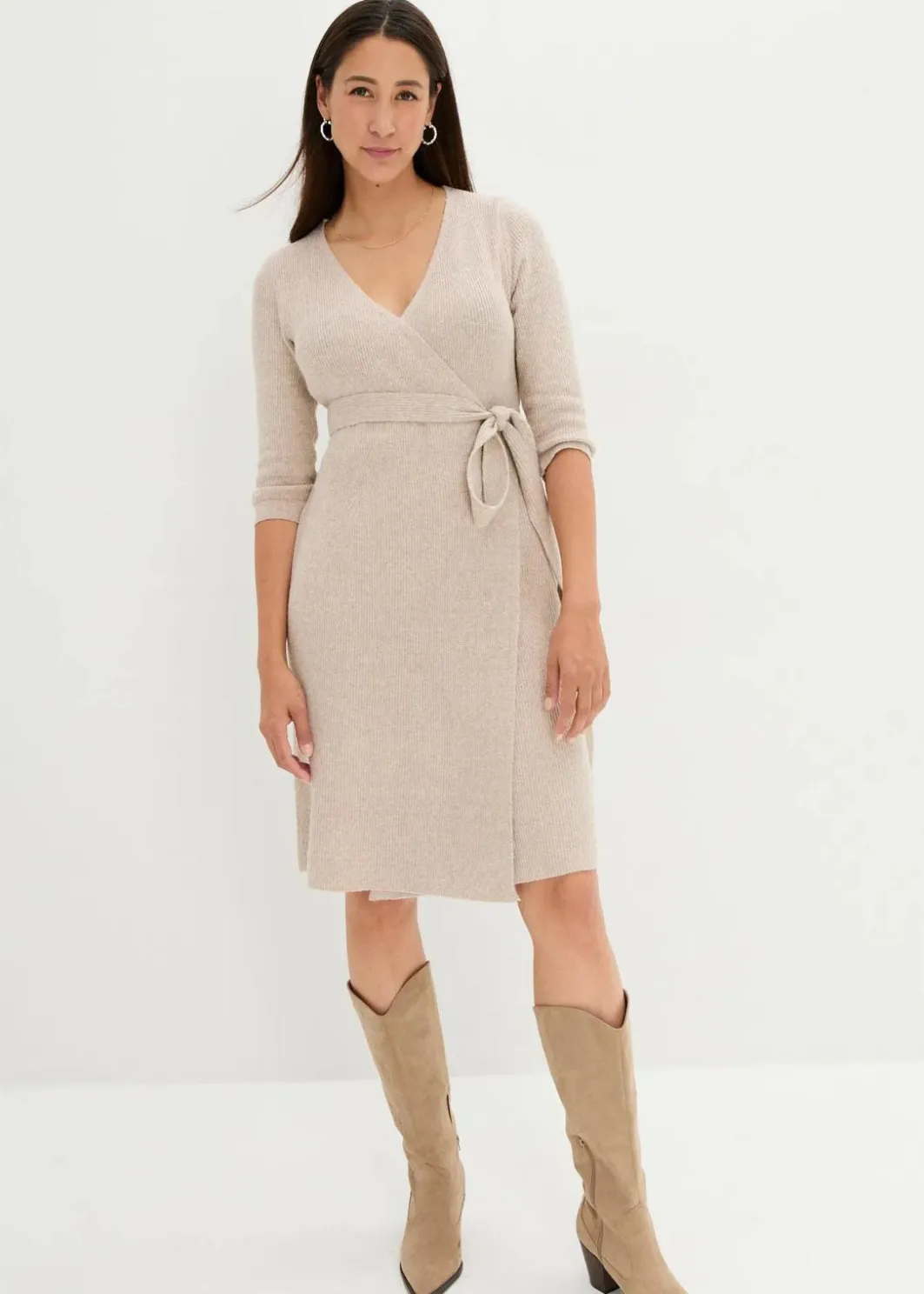 Discount Superweiches Umstands- und Stillstrickkleid mit 3/4 Ärmeln Damen Bekleidung·Blazer|Nachhaltigere Materialien