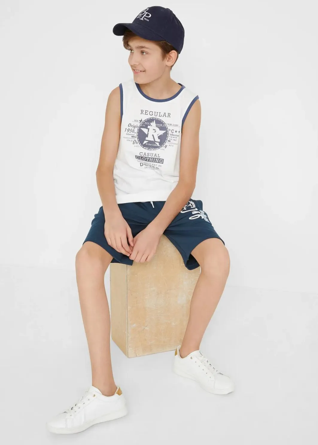 Kinder bonprix Jungen 9-16 Jahre·Shorts|Jungen 2-8 Jahre·Nachhaltigere Materialien|Sweat-Bermuda aus reiner Bio-Baumwolle