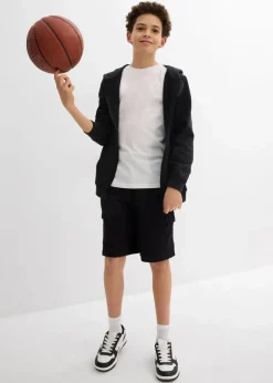 Kinder bonprix Jungen 9-16 Jahre·Shorts|Jungen 2-8 Jahre·Nachhaltigere Materialien|Sweat-Bermuda mit Cargotaschen aus reiner Bio-Baumwolle
