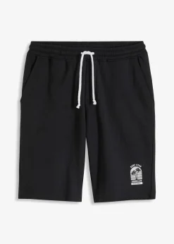Herren bonprix Große Größen|Shorts|Sweat-Bermuda mit offenen Kanten aus reiner Bio Baumwolle, Loose Fit
