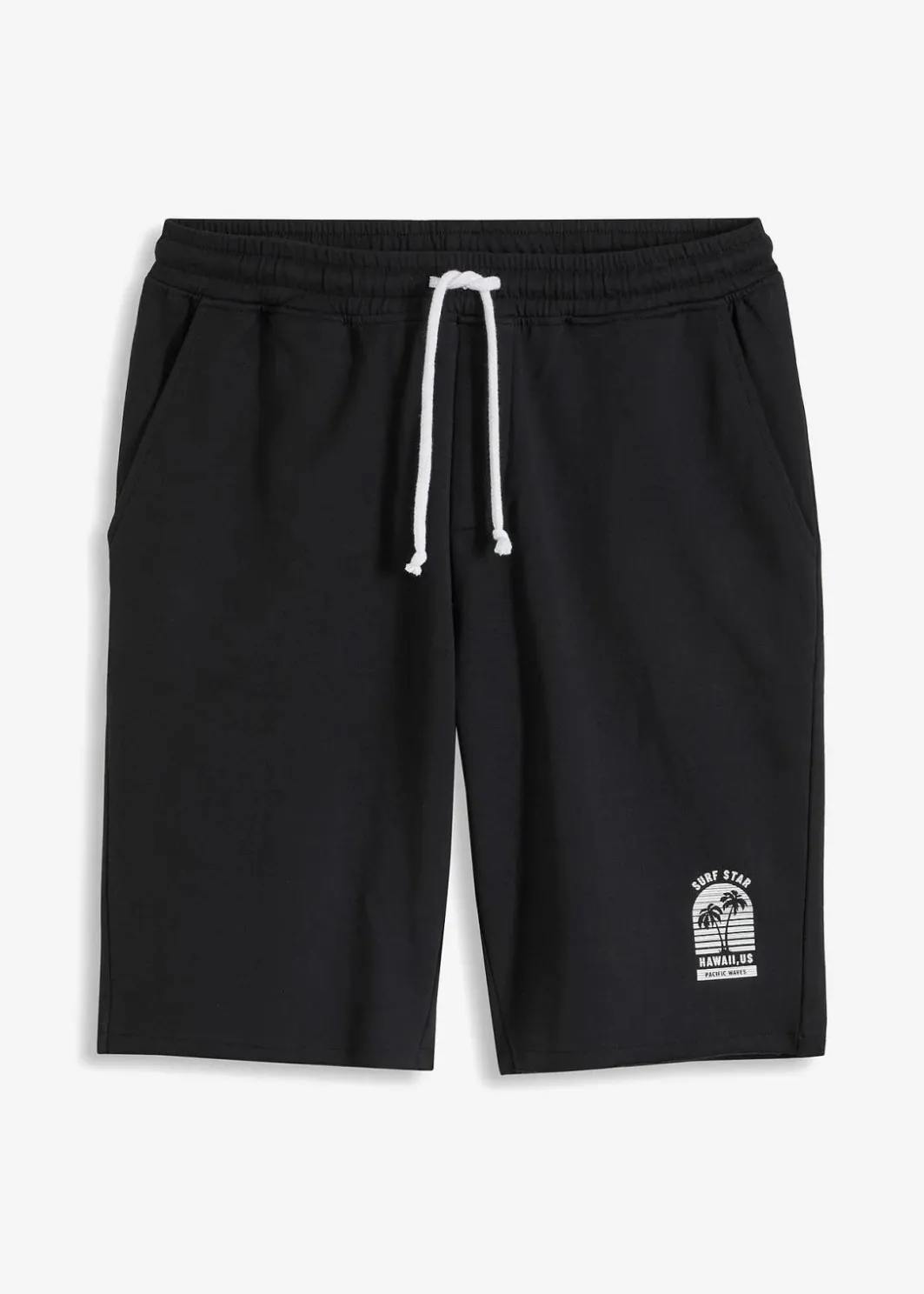 Herren bonprix Große Größen|Shorts|Sweat-Bermuda mit offenen Kanten aus reiner Bio Baumwolle, Loose Fit