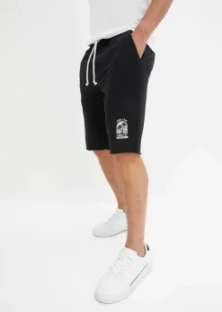 Herren bonprix Große Größen|Shorts|Sweat-Bermuda mit offenen Kanten aus reiner Bio Baumwolle, Loose Fit