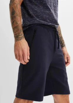 Hot Sweat-Bermuda mit praktischen Reißverschlusstaschen Herren Sweat|Hosen