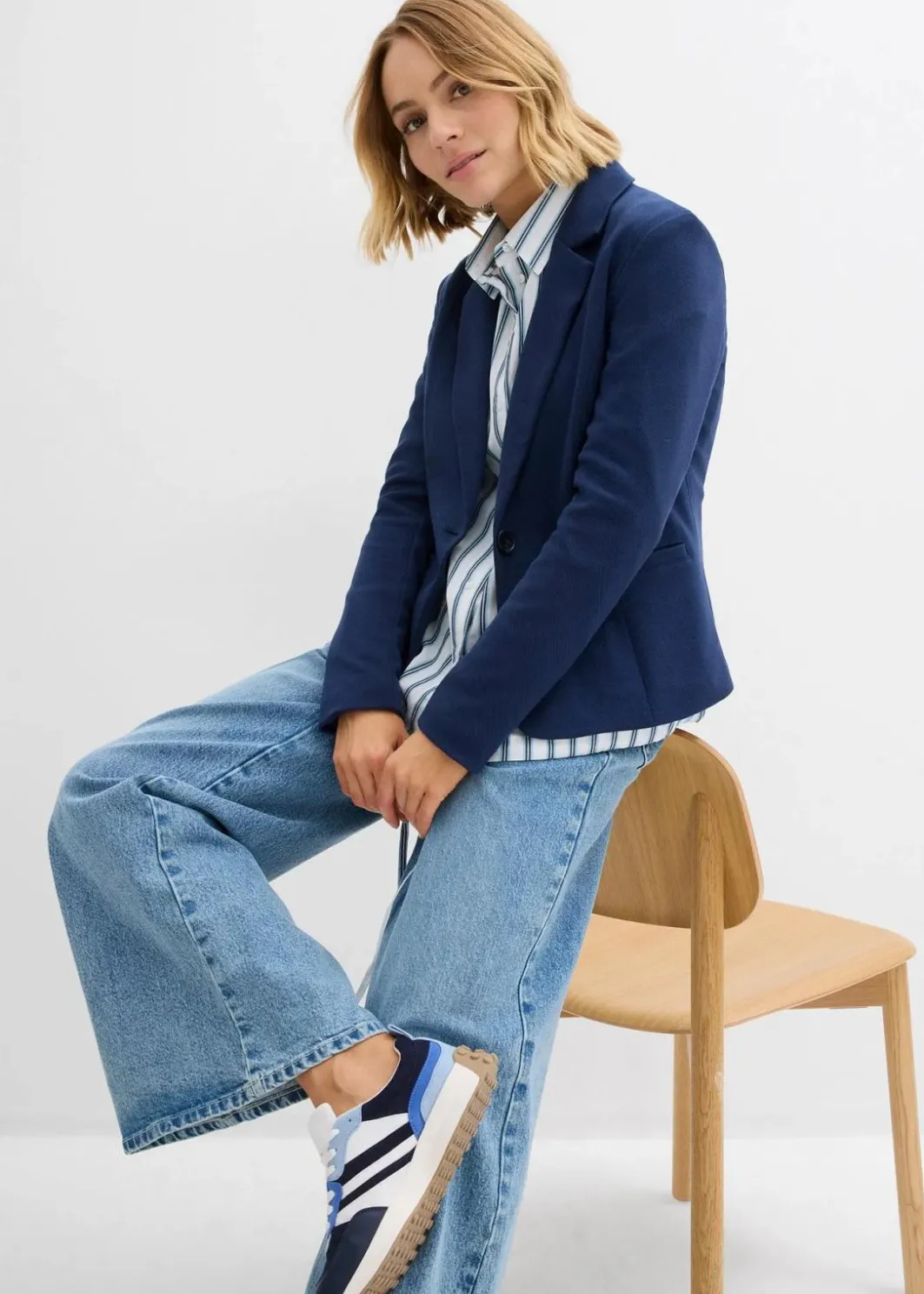 Hot Sweatblazer mit fließender Viskose Damen Sweat|Blazer