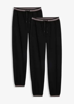 Damen bonprix Bekleidung·Blusen & Tuniken|Bekleidung·Kleider|Sweathose aus Baumwoll-Mix, 2er Pack