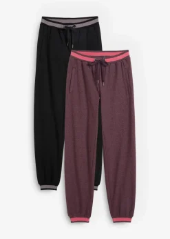 Online Sweathose aus Baumwoll-Mix, 2er Pack Damen Hosen|Sweat