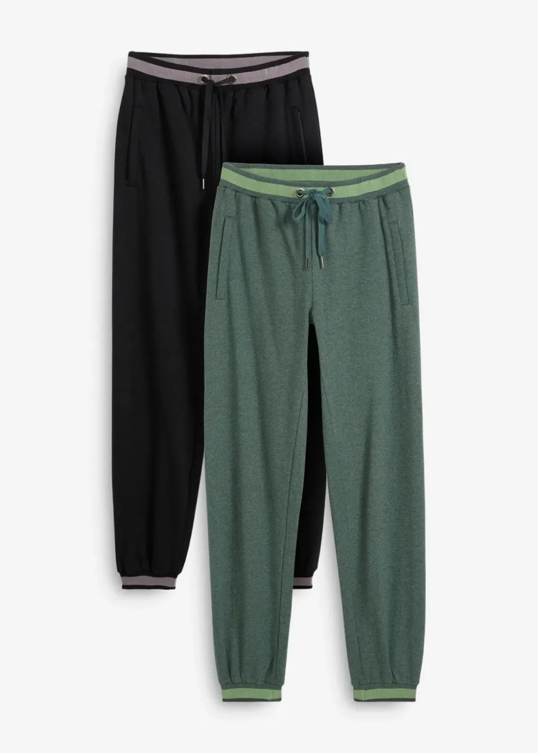 Damen bonprix Hosen|Sweat|Sweathose aus Baumwoll-Mix, 2er Pack