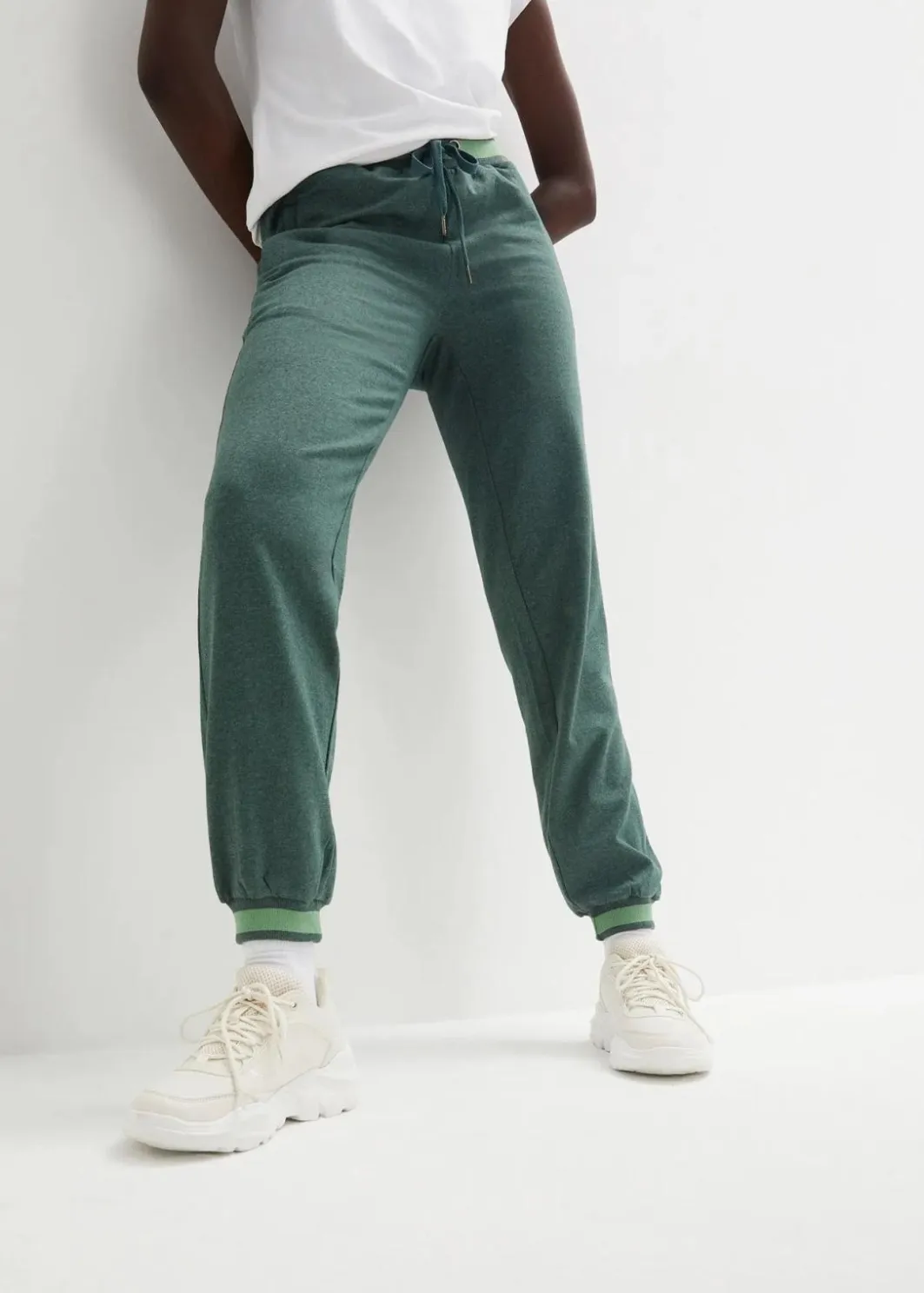 Damen bonprix Hosen|Sweat|Sweathose aus Baumwoll-Mix, 2er Pack