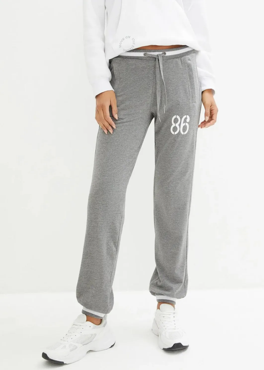 Damen bonprix Hosen|Sweat|Sweathose aus elastischem Baumwoll-Mix