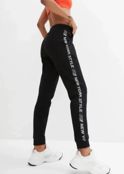 Damen bonprix Bekleidung·Blusen & Tuniken|Bekleidung·Kleider|Sweathose mit Bündchen und Statement-Druck