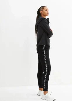 Damen bonprix Bekleidung·Blusen & Tuniken|Bekleidung·Kleider|Sweathose mit Bündchen und Statement-Druck
