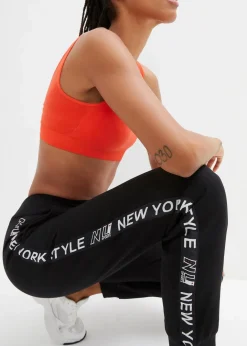 Damen bonprix Bekleidung·Blusen & Tuniken|Bekleidung·Kleider|Sweathose mit Bündchen und Statement-Druck