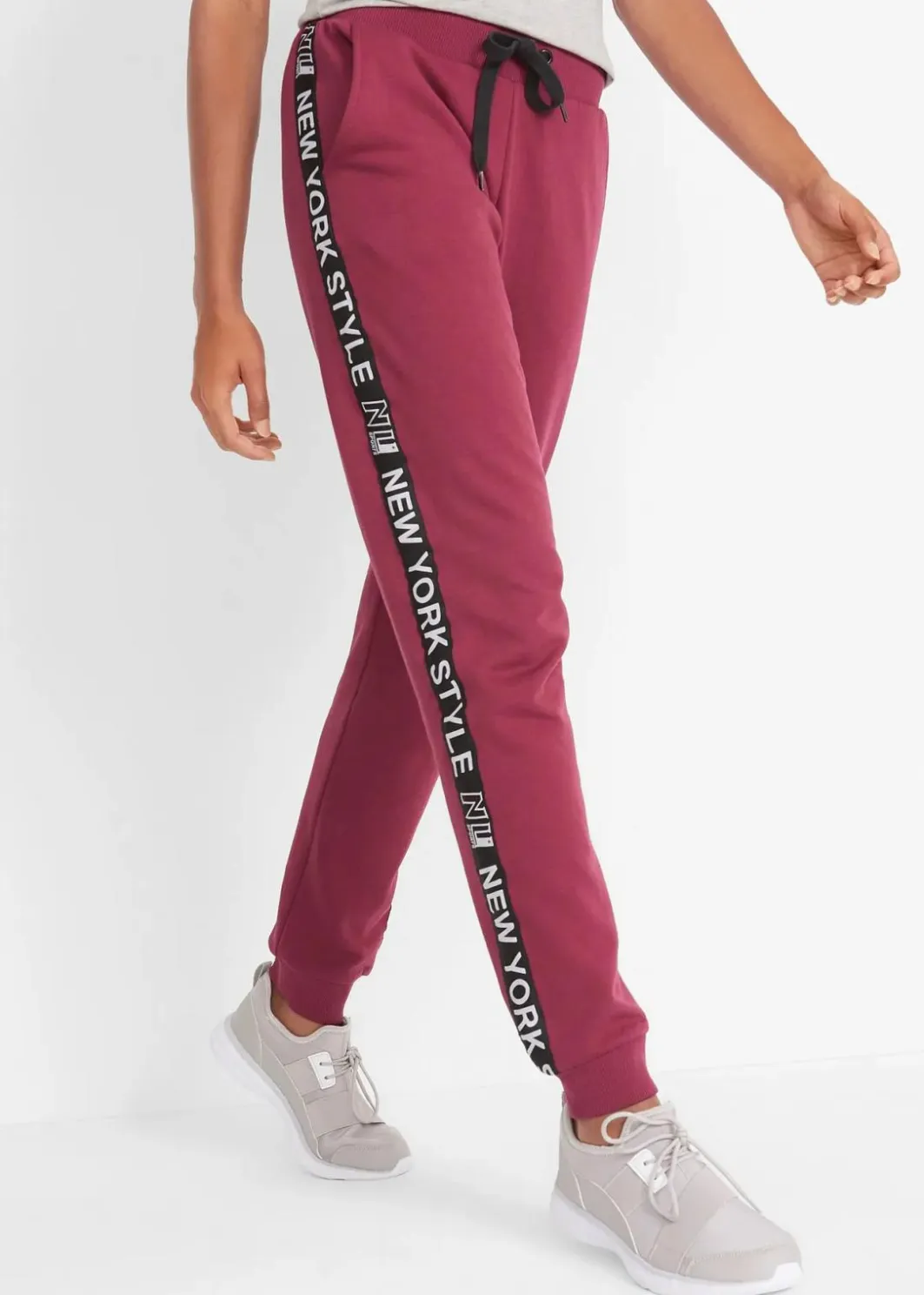 Hot Sweathose mit Bündchen und Statement-Druck Damen Hosen|Sweat