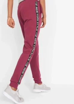 Hot Sweathose mit Bündchen und Statement-Druck Damen Hosen|Sweat