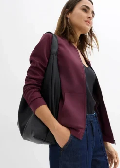 Damen bonprix Nachhaltigere Materialien|Sweat|Sweatjacke aus Scuba mit Reißverschluss
